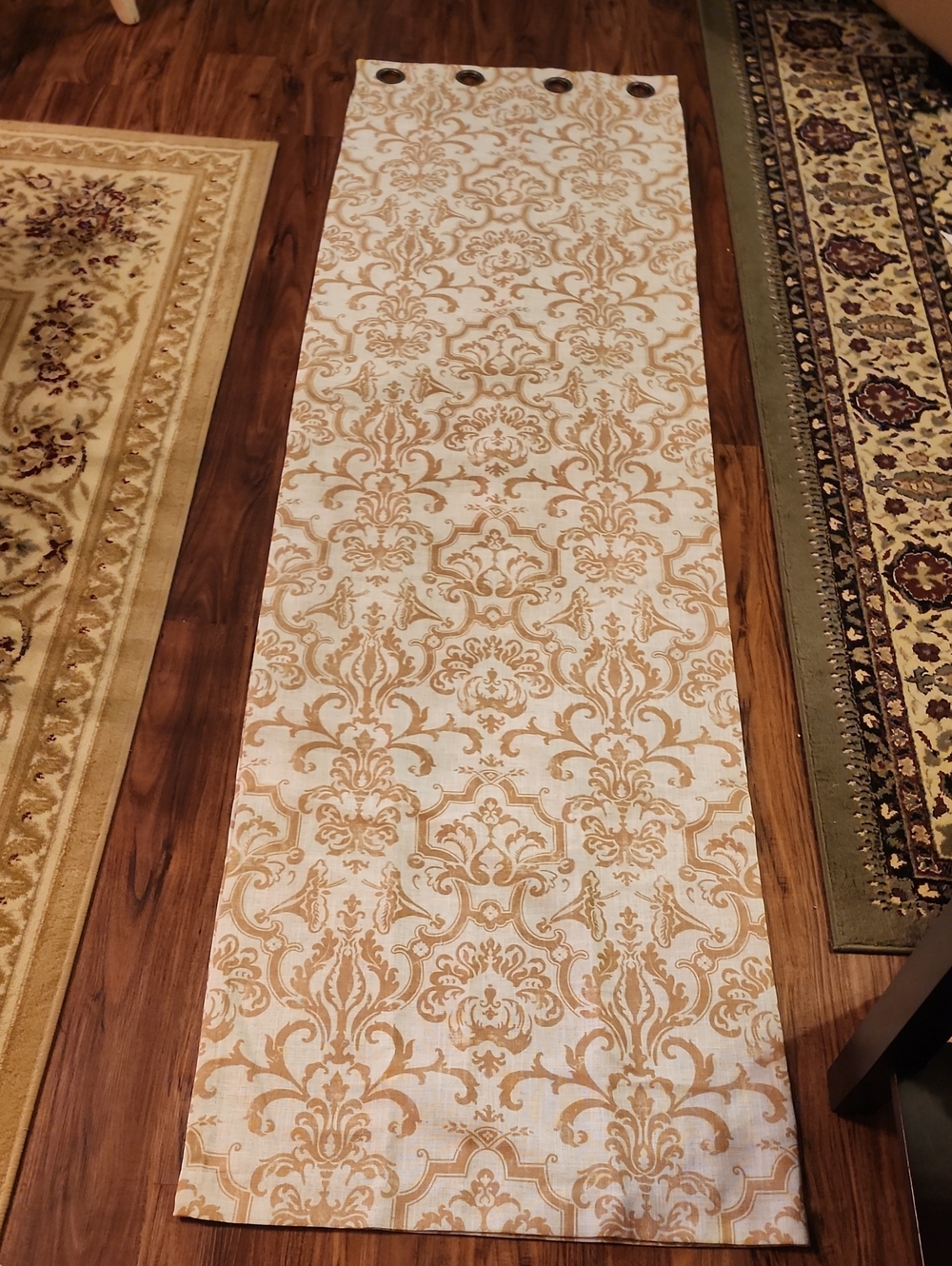 Elegant Gold Damask Grommet Panel (2) - Home Wall Decor
